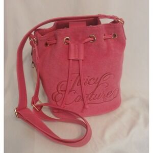 Juicy Couture‎ Beach Couture Crossbody Terry Cloth Pink Flash Bucket Bag New